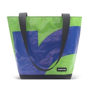 Rareform Mini Blake Tote Bag – Blue & Green Billboard Print – Eco-Friendly NWT
